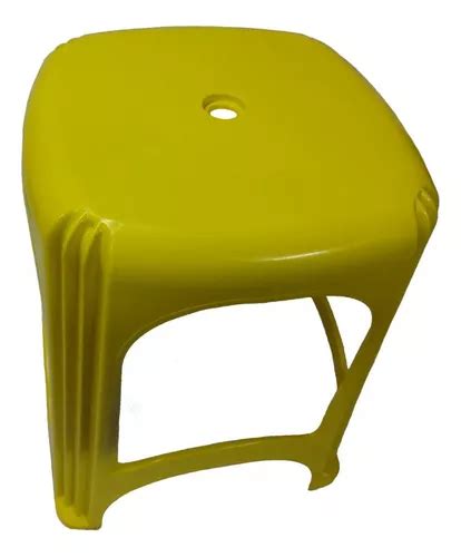 Taburete De Pl Stico Reforzado Con Capacidad Kg Amarillo Gibafer