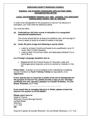 Fillable Online Wrexham Gov Student Form2012 Doc Wrexham Gov Fax