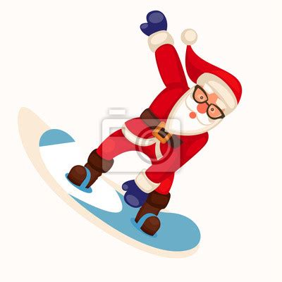 Snowboards Santa Clip Art Library