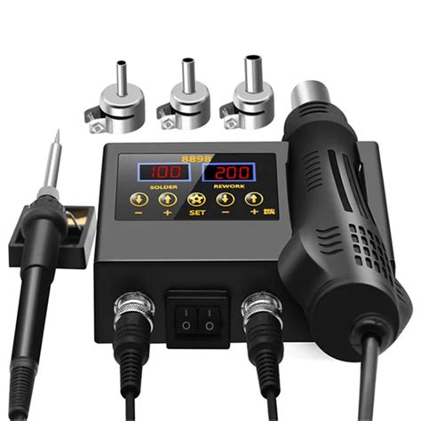 CNGSNG Portable Digital BGA Rework Soldering Station With Hot Air Blower Heat Gun And