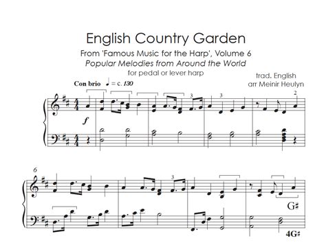 English Country Garden Harp Column Music