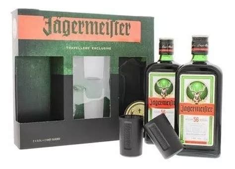 Kit Licor Jagermeister 2 Garrafas De 500ml Com 2 Copos Shot Frete Grátis