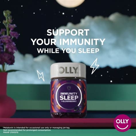 OLLY Immunity Sleep Gummy Supplements With Vitamin C Zinc Melatonin