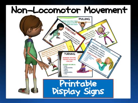 Non Locomotor Movement Printable Display Signs Teaching Resources