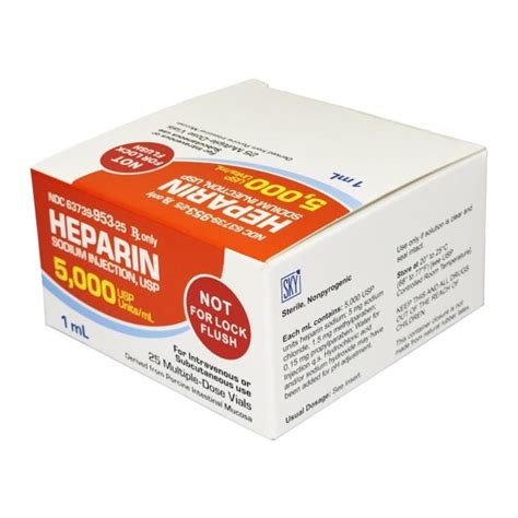 Heparina Sodica Ui Caja C Frasco Ampula De Ml Small Pharmacy