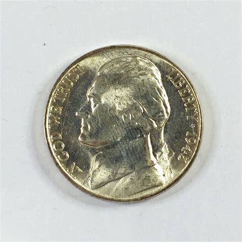 1945 P Silver Wartime Issue Jefferson Nickel Uncirculated Property Room