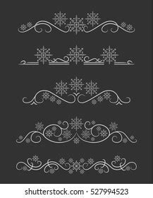 Vector Text Dividers White Snowflake Stock Vector Royalty Free