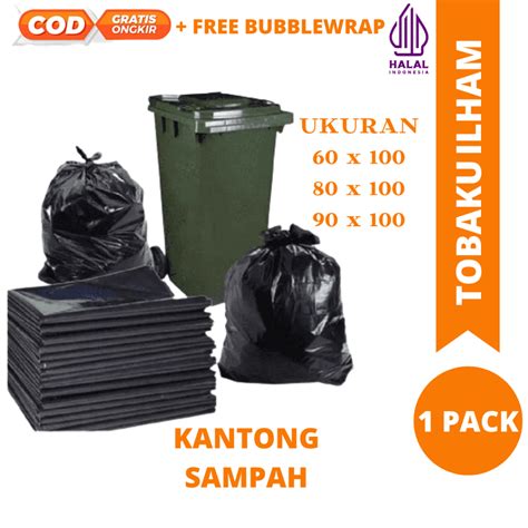 Jual Trash Bag Kantong Sampah Hitam Uk 60 X100 80 X 100 90 X 100