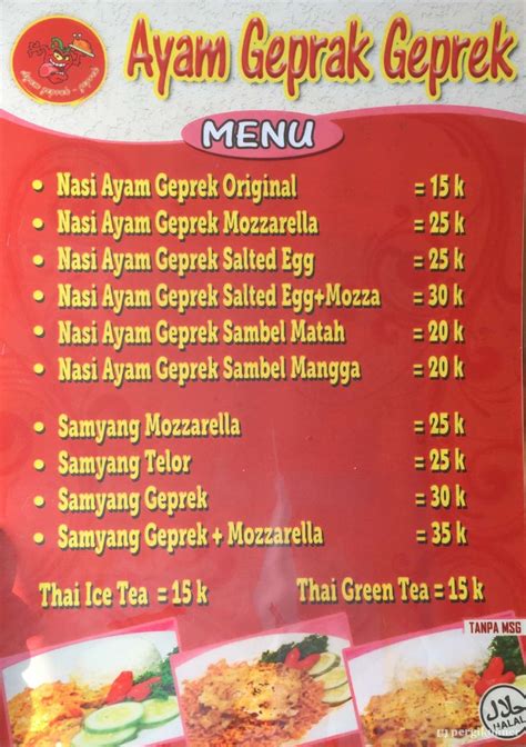 Selalu Diperbarui Menu Ayam Geprak Geprek Teluk Gong