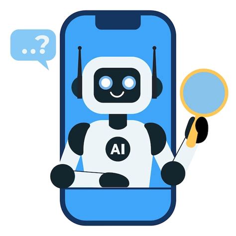 Premium Vector Ai Chat Bot On The Phone Searching Information