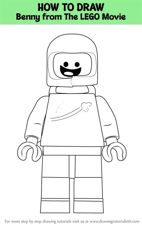 How To Draw Benny From The Lego Movie The Lego Movie Step By Step