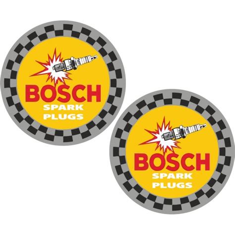 2x Bosch Spark Plugs Style 3 Stickers Decals Decalshouse