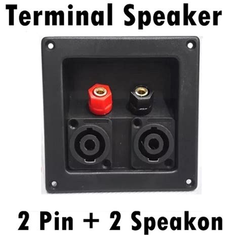 Jual Terminal Box Speaker Plastik Kotak Segi 2 Pin Male Female With