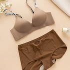 Hyg Lingerie Set Lettering Wireless Seamless Bra Panty Yesstyle