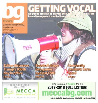 The BG News April 25 2017 By Bowling Green State University