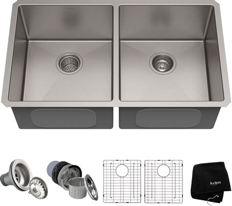 Kraus Khu Inch Undermount Double Bowl Kitchen Sink With