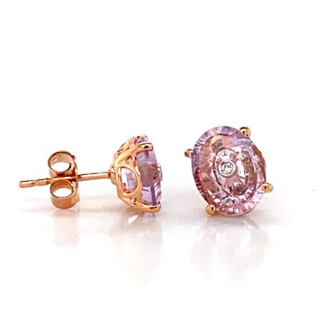 14k Rose Gold Pink Amethyst TorusRing Earrings – Lehrer Designs