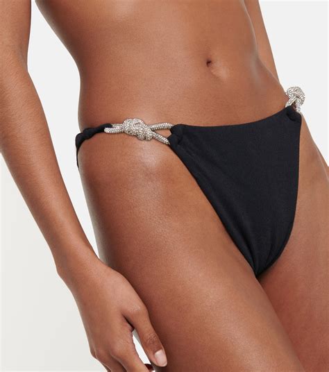 Darien Embellished Bikini Bottoms In Black Simkhai Mytheresa