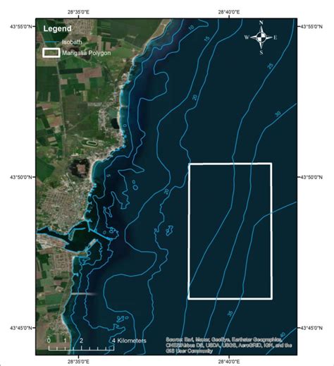 Bathymetric map of the Mangalia area, Romania. | Download Scientific ...