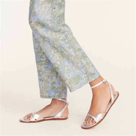 J Crew Sorrento Twist Strap Sandals In Leather For Women