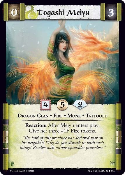 Togashi Meiyu Card L5r Legend Of The Five Rings Wiki Fandom