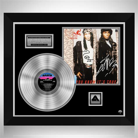 Milli Vanilli Girl You Know Its True Platinum Lp Limited Signature