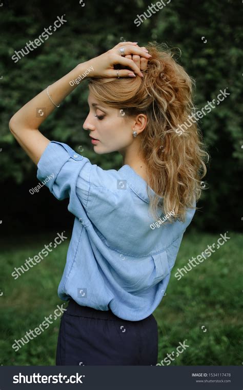 Back View Portrait Sexy Blonde Girl Stock Photo Edit Now