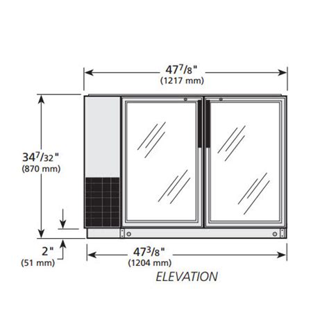 True Tbb 24gal 48g S Hc Ld 48 Bar Refrigerator 2 Swinging Glass Doors Stainless 115v