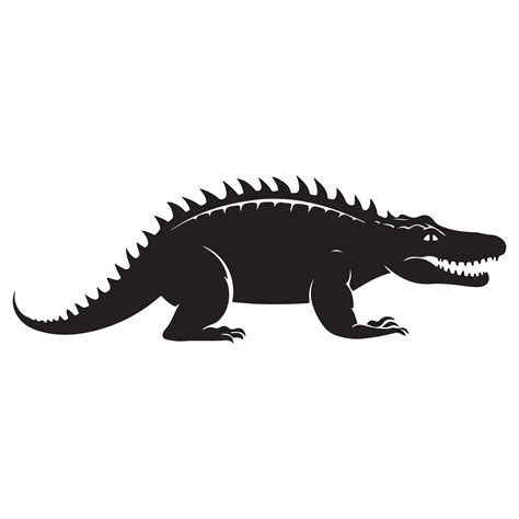 A black Silhouette alligator animal 35282573 Vector Art at Vecteezy