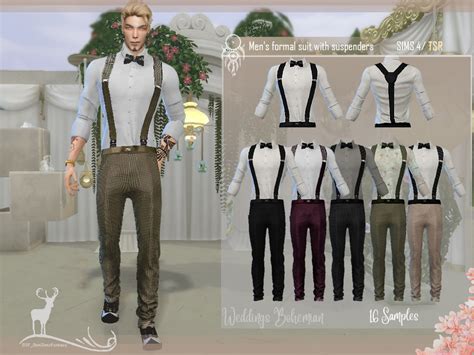 The Sims Resource - Mens formal suit with suspenders