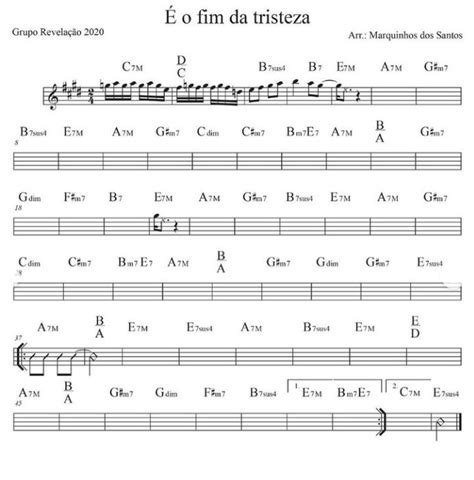 Meu Cavaquinho Partituras Partitura Fim Da Tristeza Trilha Do Amor