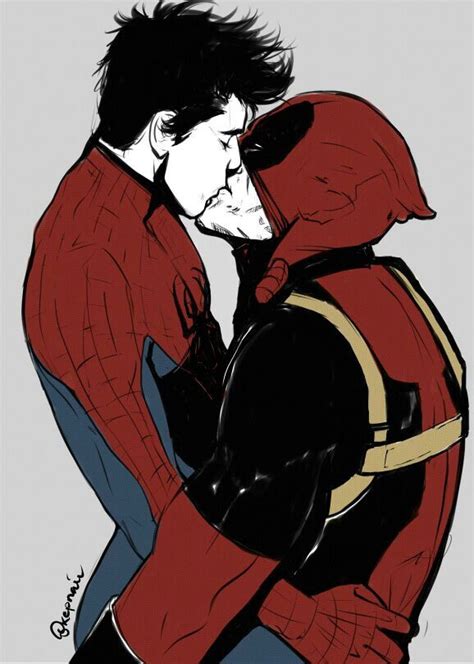 Spideypool Kiss Spideypool Deadpool X Spiderman Deadpool And Spiderman