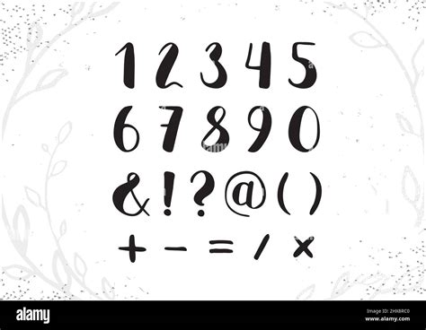 Vector Hand Drawn Script Numbers From To Digits Written With A