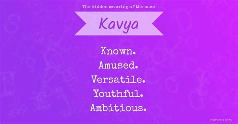 The Hidden Meaning Of The Name Kavya Names With Meaning Names How