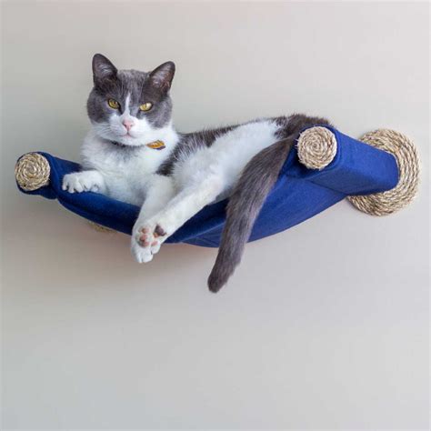 Cat Hammock Wall Mounted Cat Bed Blue Catwallshelves Superstore