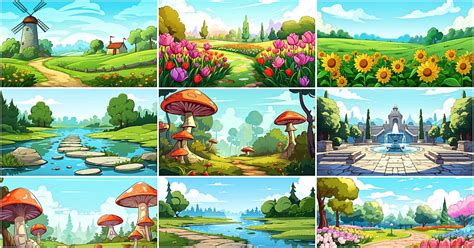 BACKGROUND - Cartoon Garden 2 | 2D Environments | Unity Asset Store