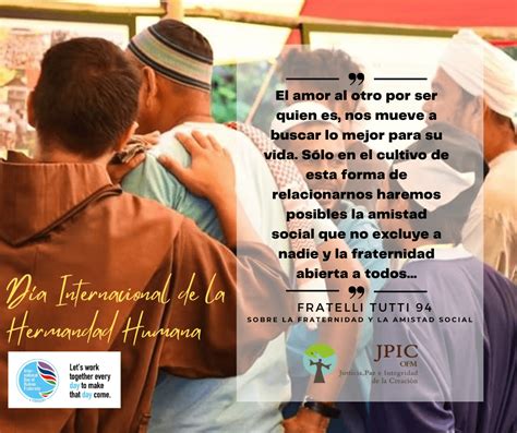 Febrero D A Internacional De La Fraternidad Humana Ofm Jpic