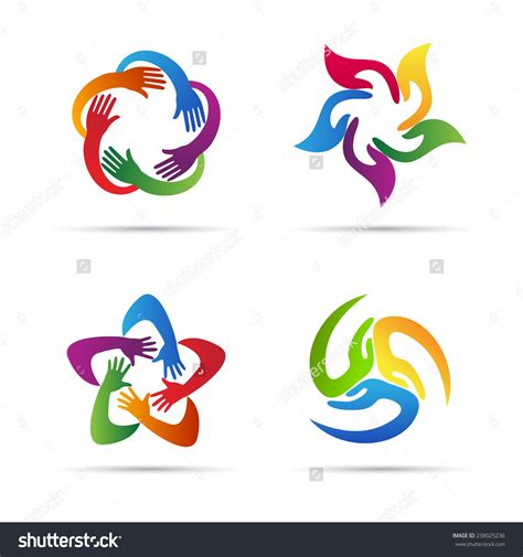 Abstract Hands Vector Design Represents Teamwork Stock Vector Royalty