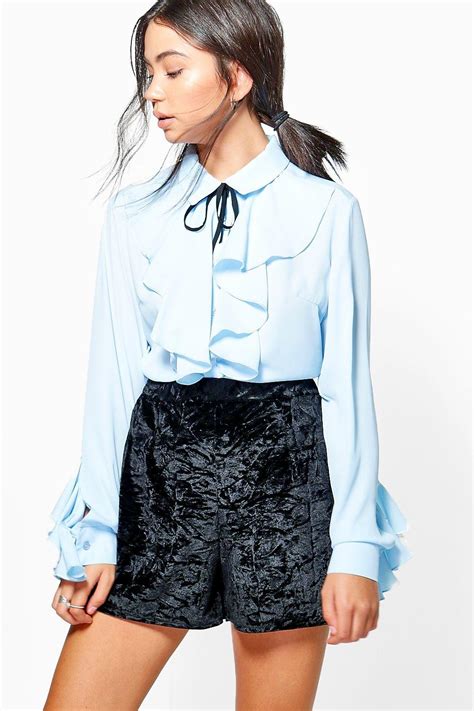 Lauren Ruffle Tie Neck Blouse At