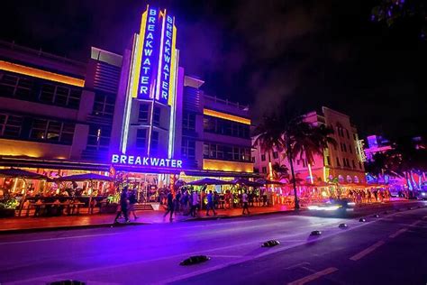 Miami nightlife on Ocean Drive, Miami, Florida available as Framed ...