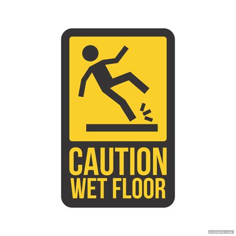 Cool Caution Wet Floor Sign Printable - Gridgit.com