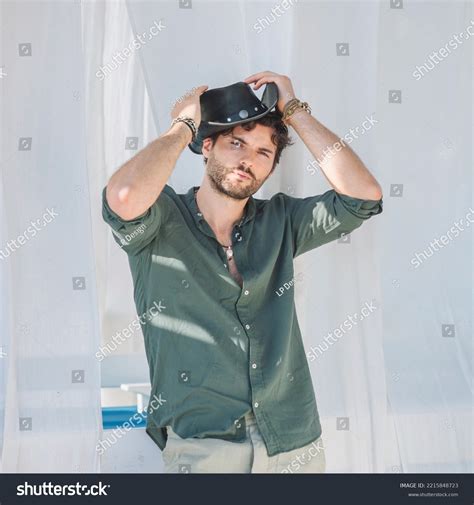 Sexy Hot Man Model Dressed Black Stock Photo 2215848723 Shutterstock