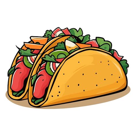 Ilustra O De Tacos Vector Mexicanos Em Fundo Branco Vetor Premium