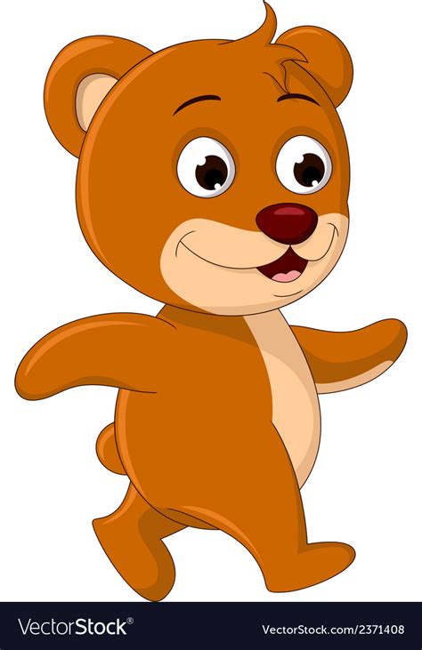 Cute Bear Cartoon Walking Royalty Free Vector Image