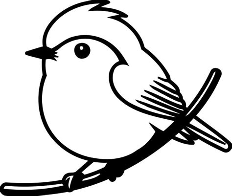 Cute Cartoon Robin Bird Sitting On A Branch Vector Image