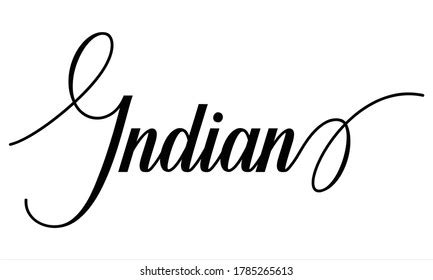 Indian Script Calligraphy Cursive Typography Black Stock Vector ...