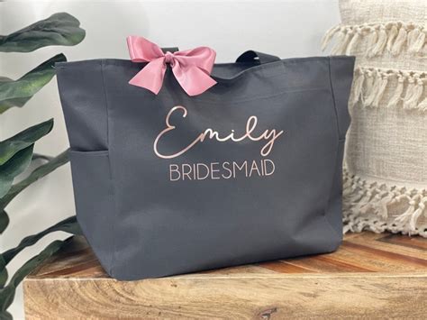 Bridesmaid Tote Bags Personalized Bridesmaid Bags Bridal Etsy