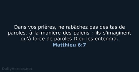 Matthieu 6 7 Verset De La Bible BDS DailyVerses Net