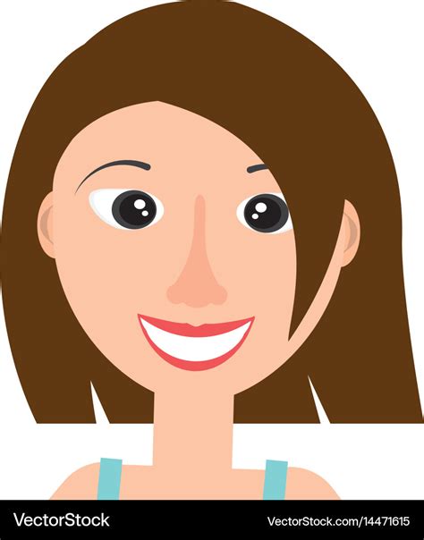 Happy woman face cartoon Royalty Free Vector Image