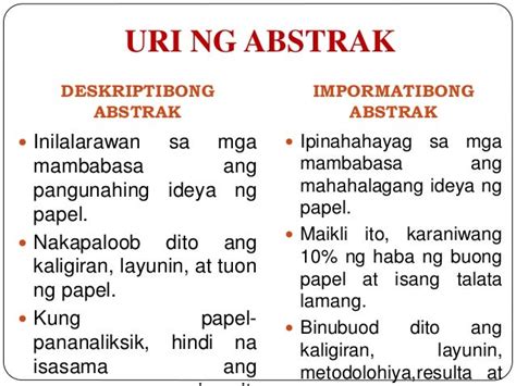 Mga Halimbawa Ng Abstrak